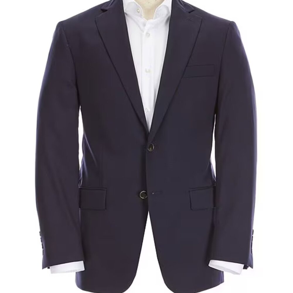 💫 MENS HART SCHAFFNER MARX Classic Fit Luxe Stretch Navy Blazer * SZ 48R